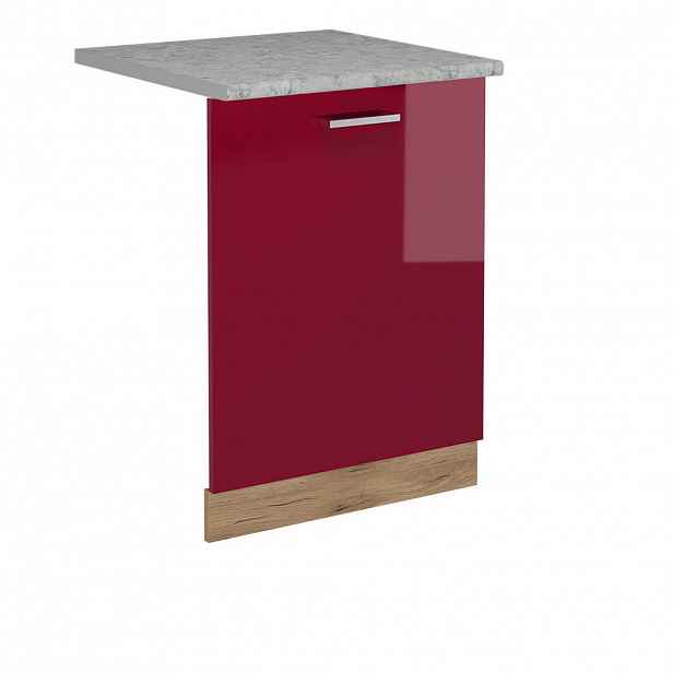 Vicco ČELNÍ PANEL MYČKY R-Line Červená vysoký lesk 60 cm s pracovní deskou