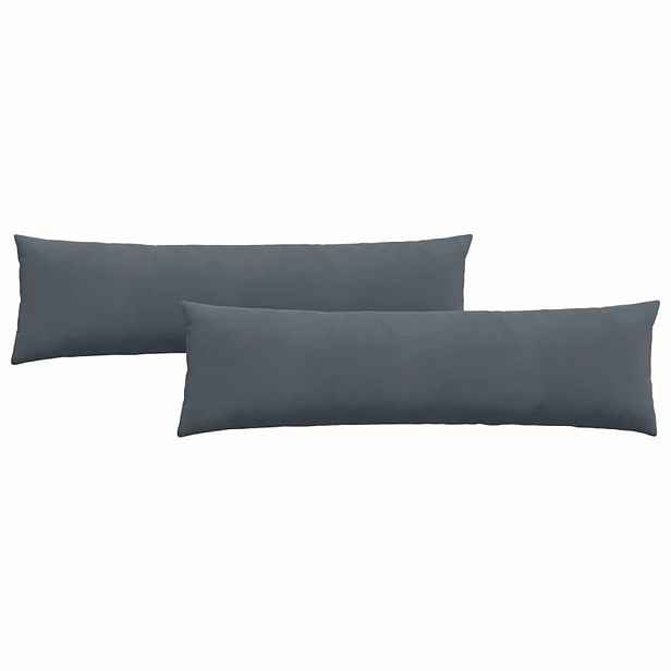 vidaXL Pohovkové polštáře 2 pcs Tmavě šedá 145 x 40 cm Žebrovaná látka