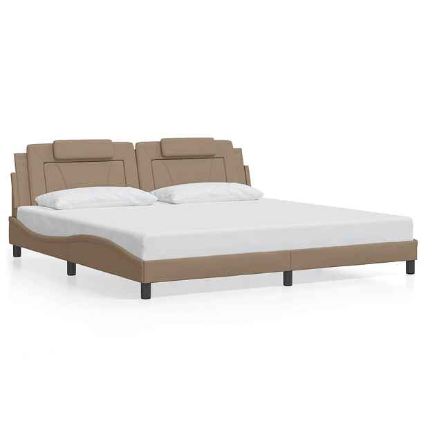 vidaXL Rám postele Viana bez matrace cappuccino 200x200 cm umělá kůže