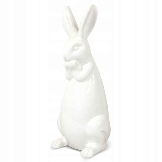 Zajíček figurka z ušlechtilé keramiky, bílá 39 Cm