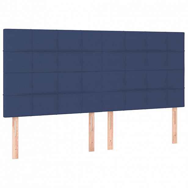 vidaXL Čelo postele modré 180x5x118/128 cm látkové