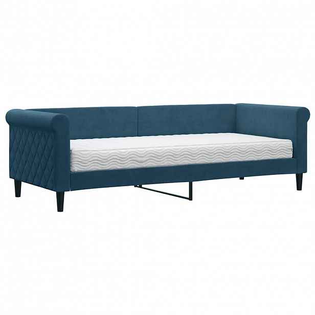 vidaXL Válenda s matrací modrá 80 x 200 cm samet
