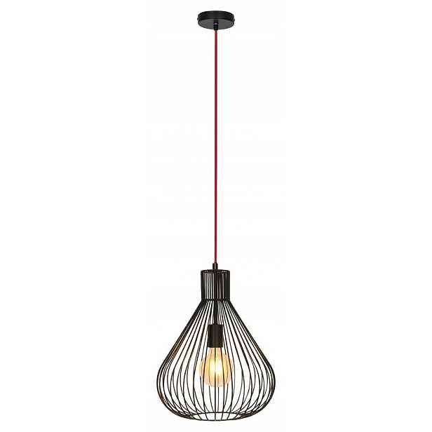 Černá závěsná lampa Zille s industriálním leskem nad stůl Rabalux