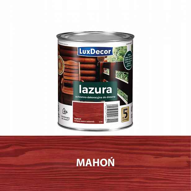 Luxdecor Ochranná A Dekorativní Lazura Na Dřevo 4,5 L Mahagonová
