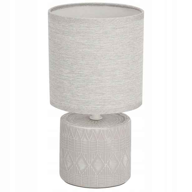 Stolní lampa na skříňku do ložnice, do zásuvky, šedá Dina