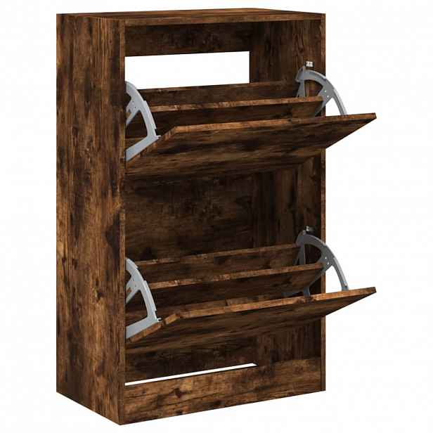 vidaXL Botník kouřový dub 60 x 34 x 96,5 cm kompozitní dřevo