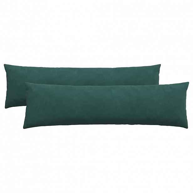 vidaXL Pohovkové polštáře 2 pcs Tmavě zelená 145 x 40 cm