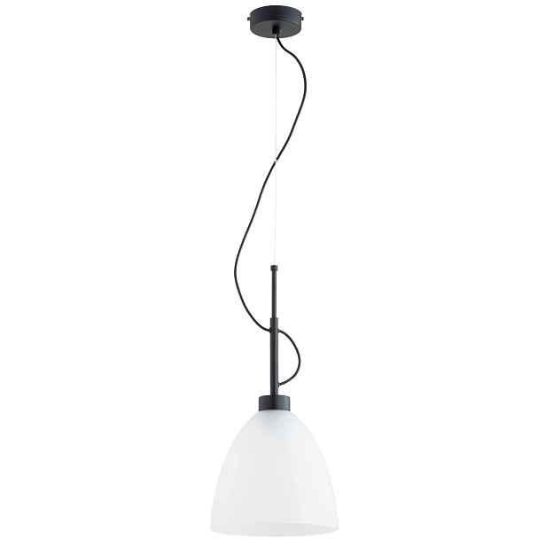 Závěsná lampa modern classic černo-bílá, stínidlo zvon 1xE27 15W Alfa