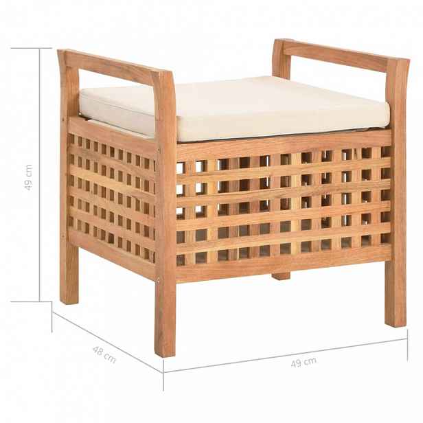 Úložná lavice ořechové dřevo / látka 49 cm