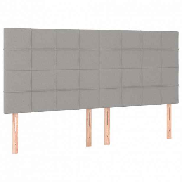 vidaXL Čelo postele světle šedé 200 x 5 x 118/128 cm látkové