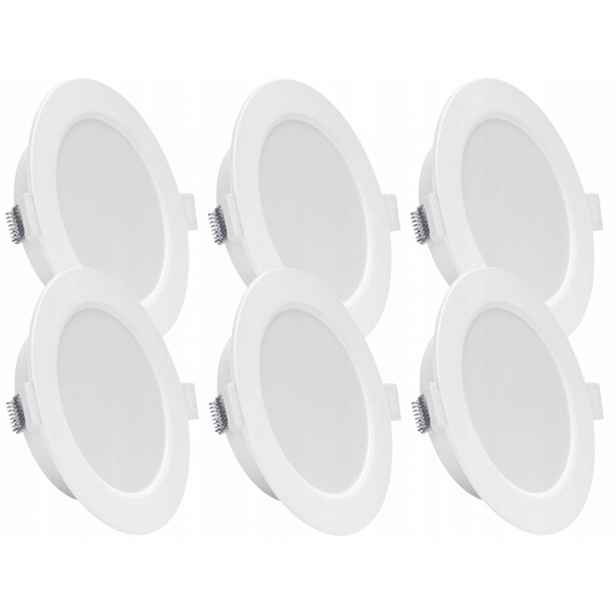 6x plochá stropní Led lampa 6W Slim Studená 6500K