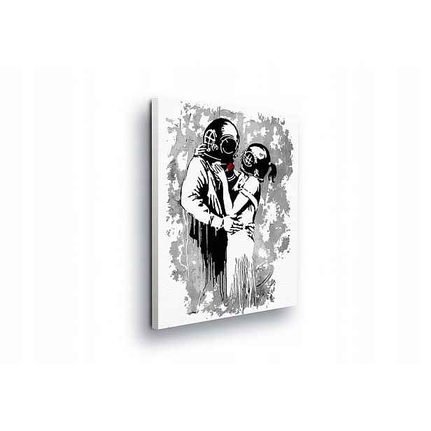 Obraz 75x100 Láska jednota blízkost Banksy moderní umění emoce