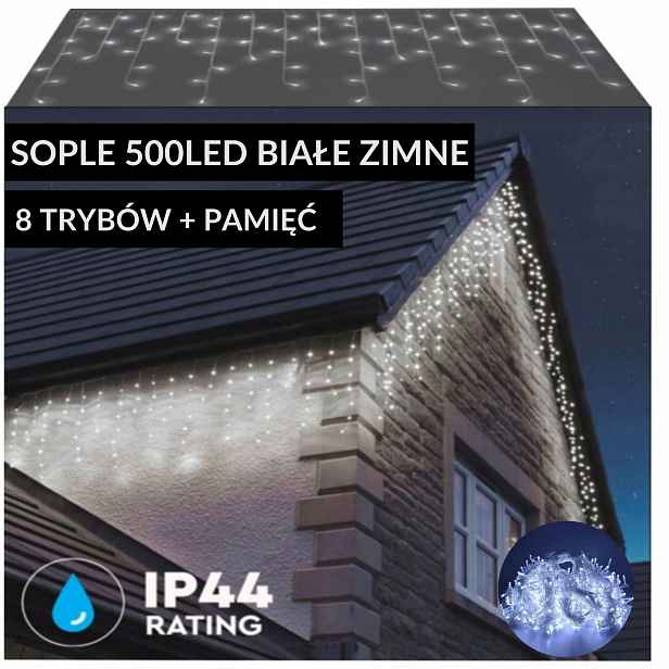 Rampouchy 500 Led Venkovní Osvětlení Vánoční Bílá S Pamětí 8 Režimů IP44