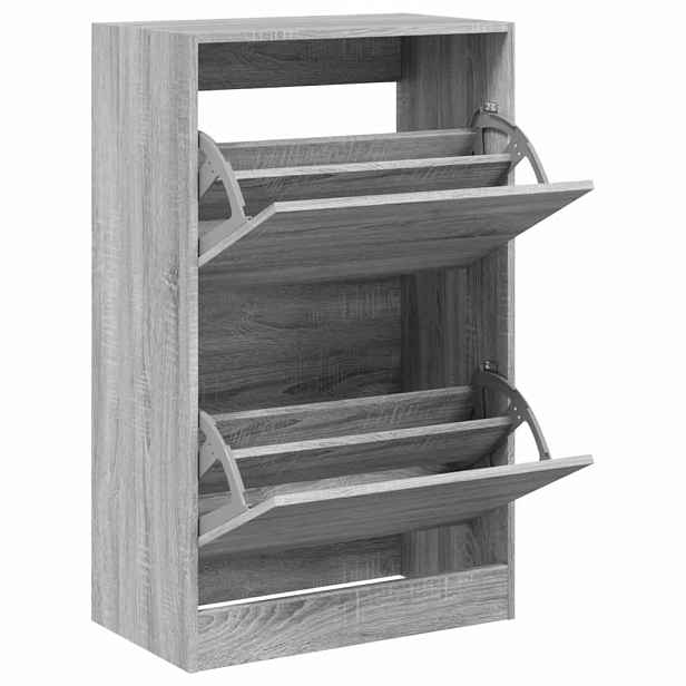 vidaXL Botník šedý sonoma 60 x 34 x 96,5 cm kompozitní dřevo