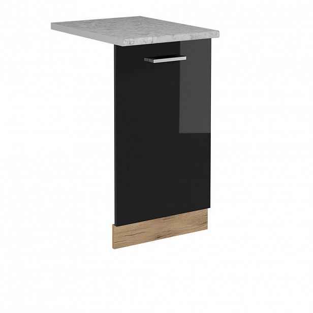 Vicco ČELNÍ PANEL MYČKY R-Line Černý vysoký lesk 45 cm s pracovní deskou