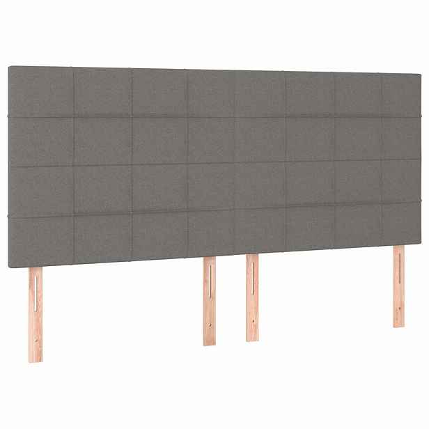 vidaXL Čelo postele tmavě šedé 200 x 5 x 118/128 cm látkové