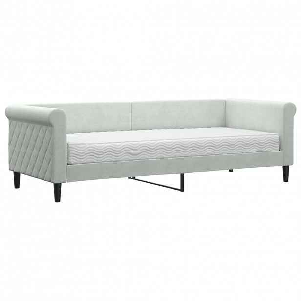 vidaXL Válenda s matrací světle šedá 80 x 200 cm samet