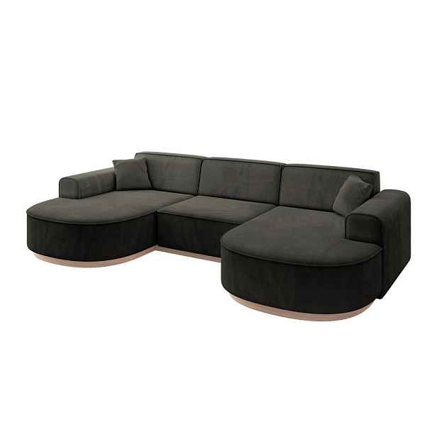 ALTDECOR SEDACÍ SOUPRAVA ve tvaru U MARI-U1-v1 303x171x83 Černá Velur
