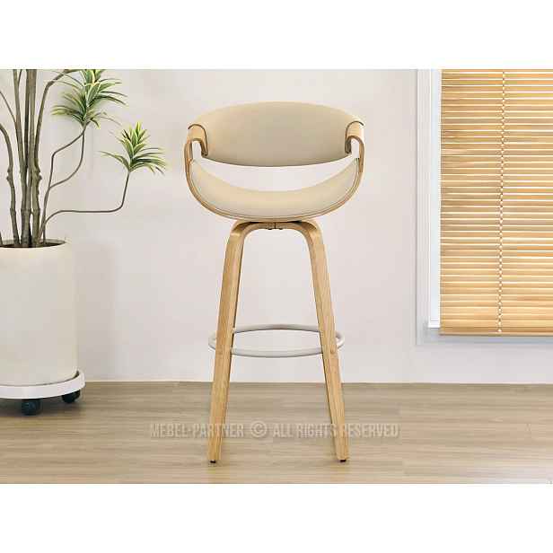 Designová barová židle SAROLTA - dub / béžová