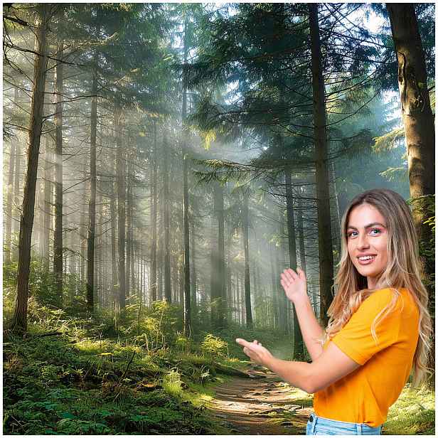 Fototapeta 3D Obývací Pokoj Ložnice Les Stromy Slunce 196x260 PO12F