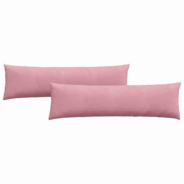 vidaXL Pohovkové polštáře 2 pcs Růžová 145 x 40 cm Žebrovaná látka