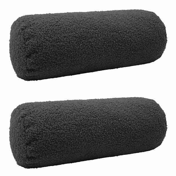 vidaXL Povlak na polštář 2 pcs HEERLEN Tmavě šedá Ø 15 x 40 cm Bouclé