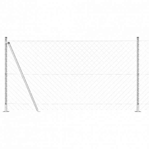 vidaXL Zábradlí s betonovým základem 10 x 1,2 m Pozinkovaná ocel