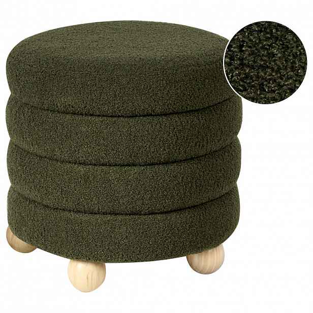 Beliani PUF Bouclé Zelený Chilly