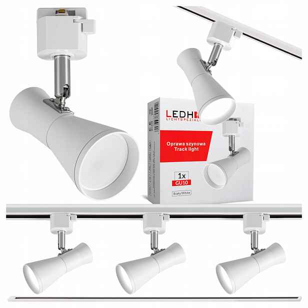 Osvětlení kolejnicové 3x Lampa Tuba Led reflektor Spot kolejnice 1m lišta