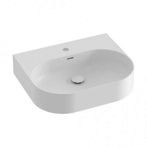 Umyvadlo Ravak Ceramic Slim 55,3x45,2 cm bílá matná mat otvor pro baterii uprostřed XJX0E155003