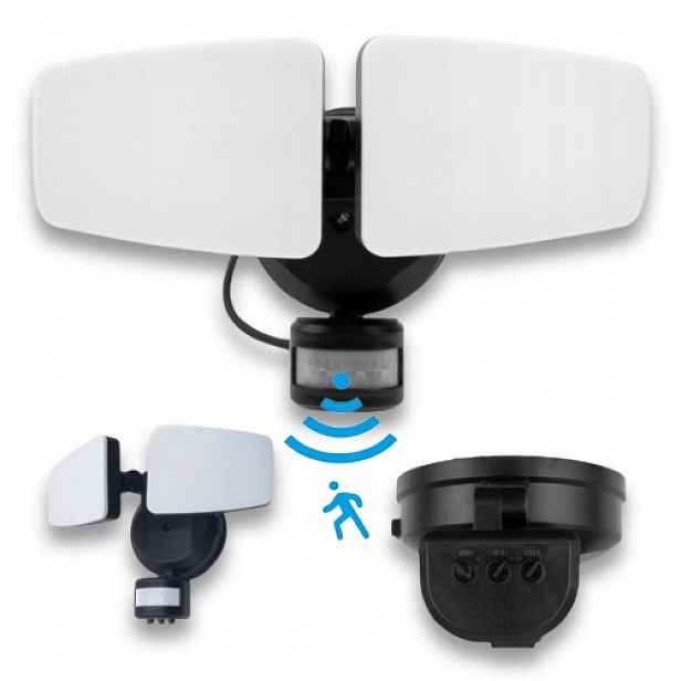 Venkovní Fasádní Halogenová Lampa Se Senzorem Pohybu 24W (2x12W) IP54 Cct