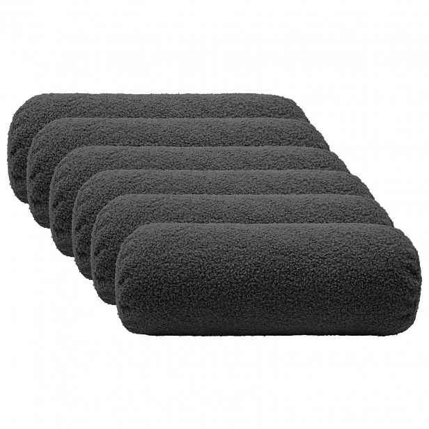 vidaXL Povlak na polštář 6 pcs HEERLEN Tmavě šedá Ø 15 x 40 cm Bouclé