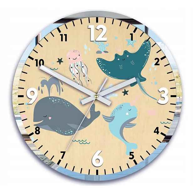 ModernClock Dětské nástěnné hodiny Mirro Oceán 30 cm vícebarevné