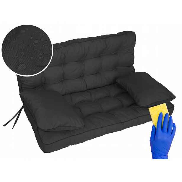 Polštář na houpačku Poduška na zahradní lavičku Voděodolná 120 cm +2 Polštářky