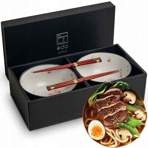 Sada keramiky pro světlé misky 17 cm na polévku Udon s tyčinkami Javorový List
