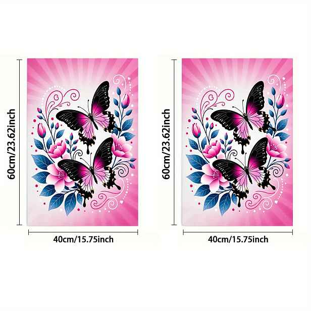 TEMU 2D Plochý, 1 ks 2 ks, Ručník, Jednostranný tisk, Obdélníkový 40×60 cm, Motiv motýla 2D, Měkký, Pohodlný, Odolný a Bez zápachu, Vhodný do