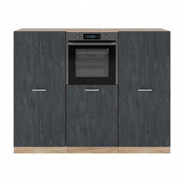 Vicco KUCHYŇSKÝ BLOK R-Line Černý beton/zlatý dub 180 cm Bez pracovní desky