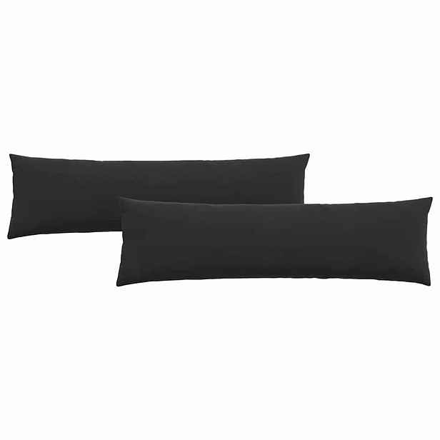 vidaXL Pohovkové polštáře 2 pcs Černá 145 x 40 cm Žebrovaná látka