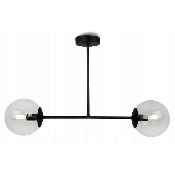 Závěsné Stropní Svítidlo Lustr Elegantní Černé Skleněné Koule Loft Glamour