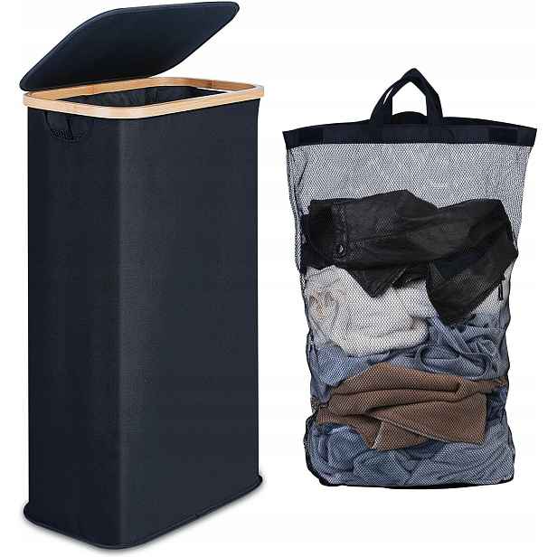 100L Objemný koš na prádlo se síťovanou vložkou 42*32*75CM