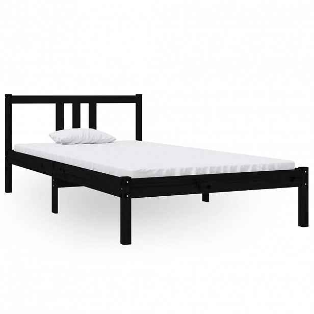 vidaXL Rám postele černý masivní dřevo 100 x 200 cm