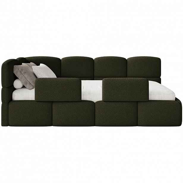 Selsey DĚTSKÁ POSTEL Cloudy olivově zelená 120 cm, buklé