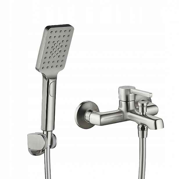 Vanová Baterie Ocel Kartáčovaná Inox S Sprchovou Soupravou Laveo