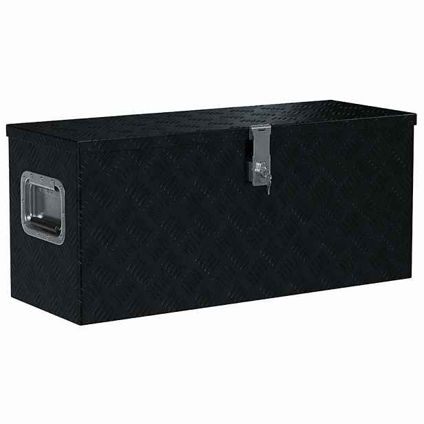 vidaXL Hliníkový box 80 x 30 x 35 cm černý