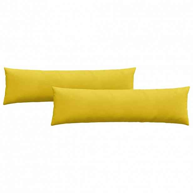 vidaXL Pohovkové polštáře 2 pcs Žlutá 145 x 40 cm Žebrovaná látka