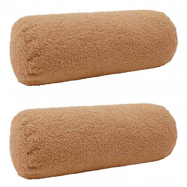 vidaXL Povlak na polštář 2 pcs HEERLEN Béžová Ø 15 x 40 cm Bouclé