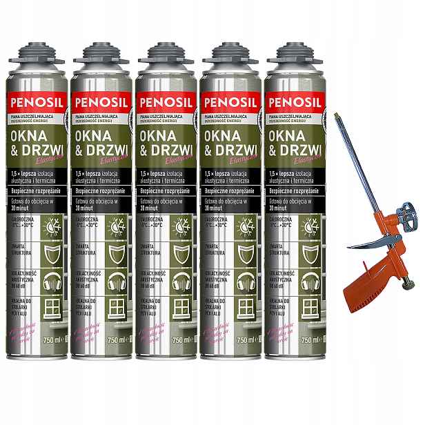5 x Elastická pěna pro těsnou montáž Penosil -5C Celoroční
