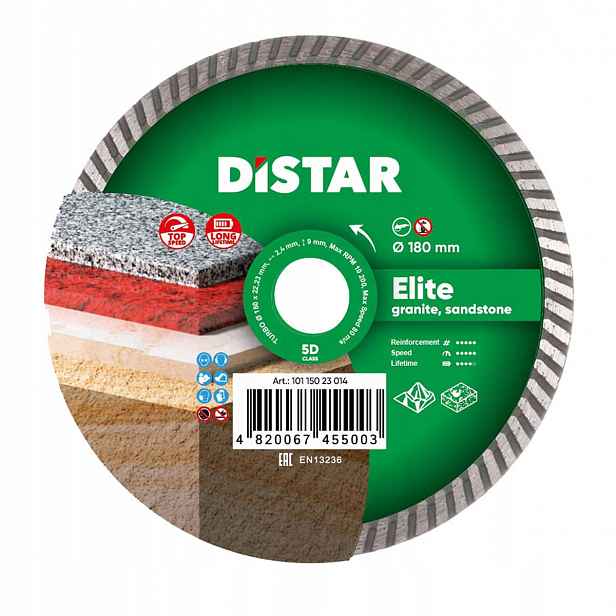 Diamantový Kotouč Pro Řezání Žuly Distar Turbo Elite 180 mm