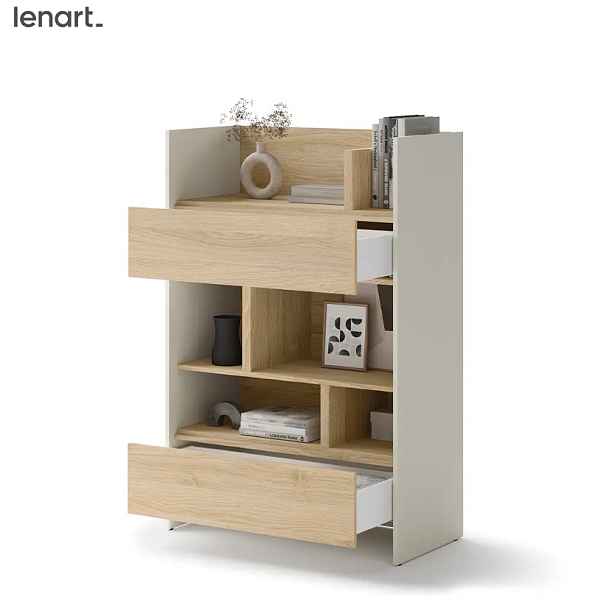 Dig-net nábytek Regál Lenart BED CONCEPT BC-26 | kašmír / dub nagano