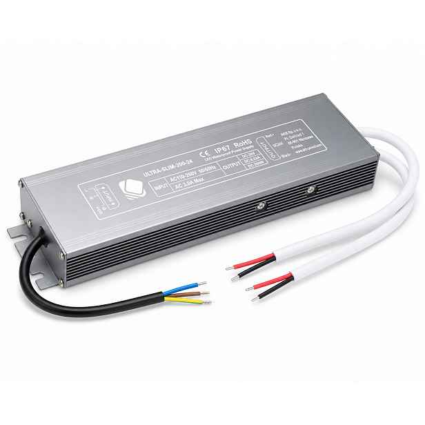Led zdroj 24V 200W 8,33A Hermetický Led pásek Cob Rgb Výkon IP67 Premium